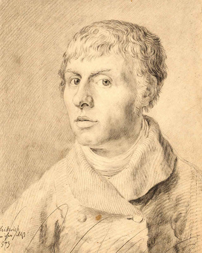 Self-Portrait As a Young Man drawing by Caspar David Friedrich (1800)
