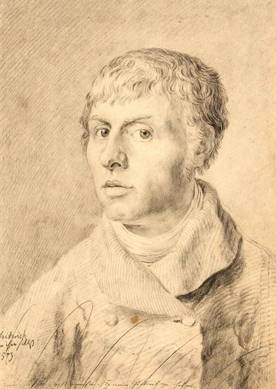 Self-Portrait As a Young Man 1800 Drawing by Friedrich Art Print (6 Sizes)