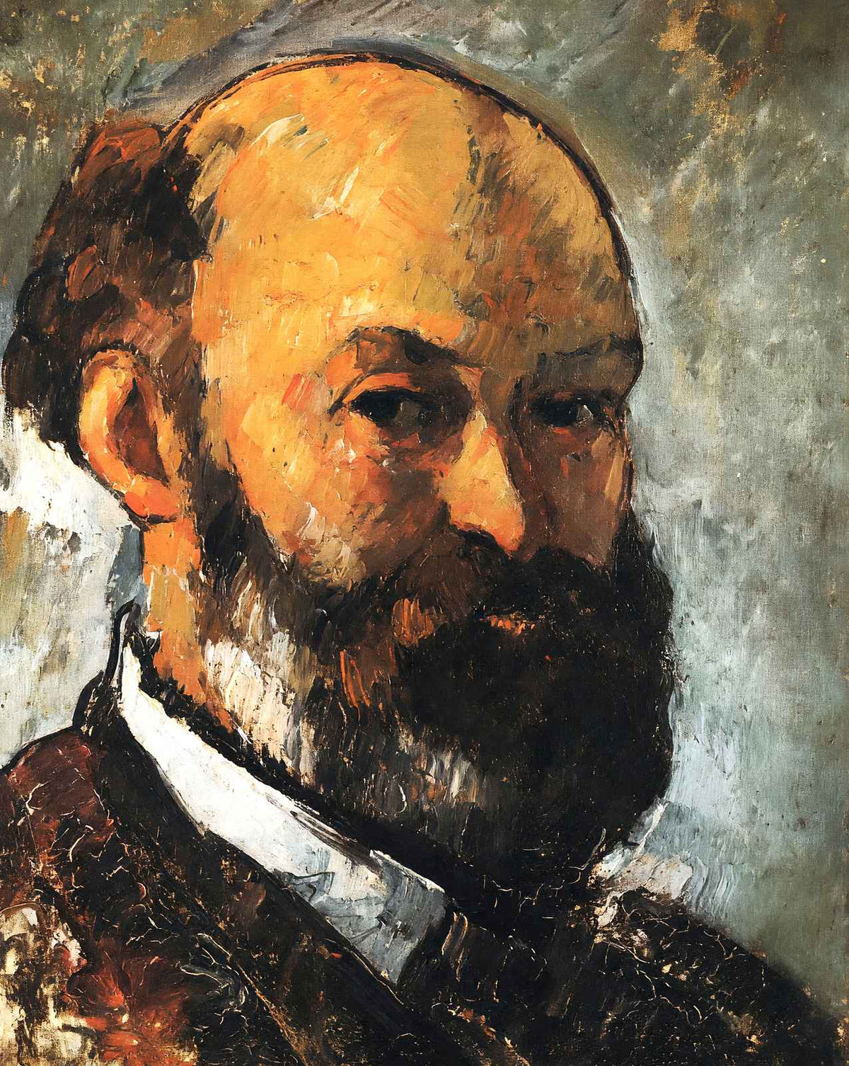 Self-Portrait painting print by Paul Cezanne (1880)
