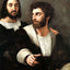 Self Portrait with a Friend fine art print by Raphael (1518)
