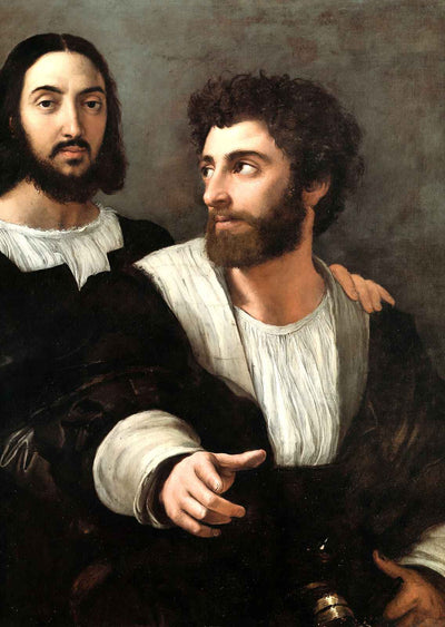 Self Portrait with a Friend Art Print 1518 Painting by Raphael (6 Sizes)