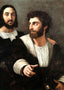 Self Portrait with a Friend Art Print 1518 Painting by Raphael (6 Sizes)
