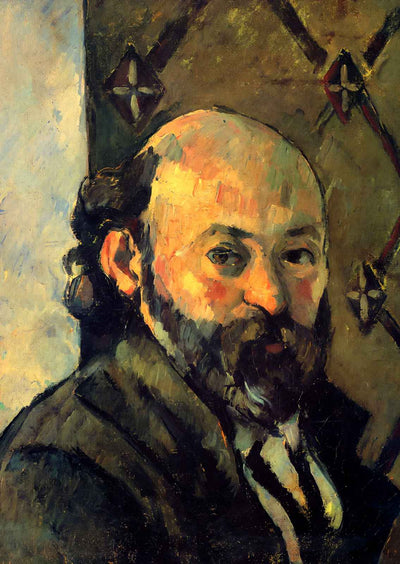 Self-Portrait in Front of Olive Wallpaper 1881 by Cezanne Art Print (6 Sizes)