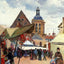 September Fete, Pontoise Art Print 1872 Painting by Camille Pissarro (6 Sizes)