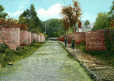 Serpentine Wall University of Virginia Charlottesville in 1907 Vintage Print