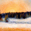 Setting Sun and Fog