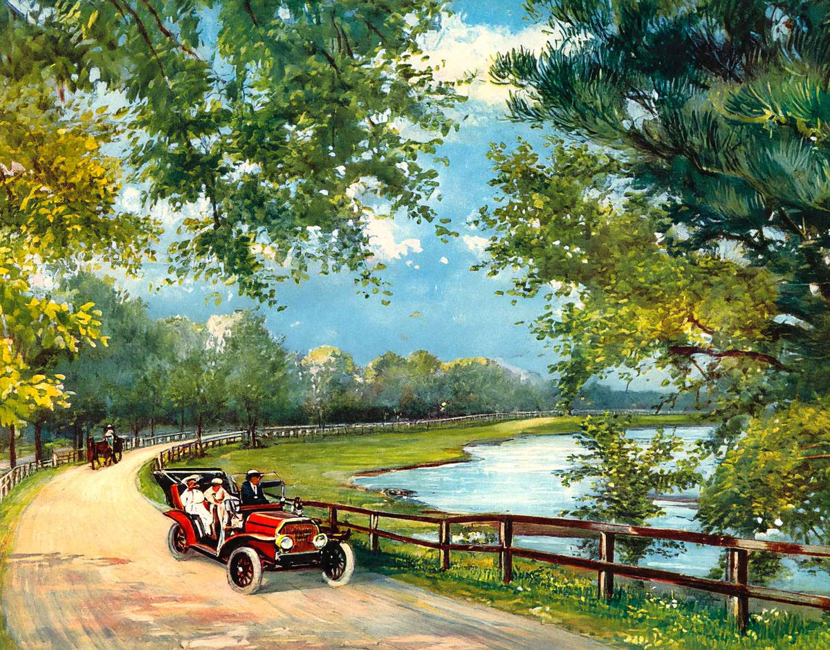 Shell Road at the Bend Mobile Alabama in 1909 Vintage Print (7 Sizes)