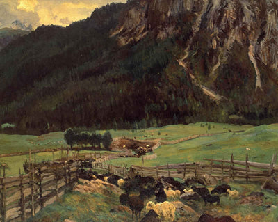 Sheepfold in the Tirol fine art print by John Singer Sargent (1915)