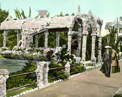 Shell Grotto in St Petersburg in 1908 vintage print