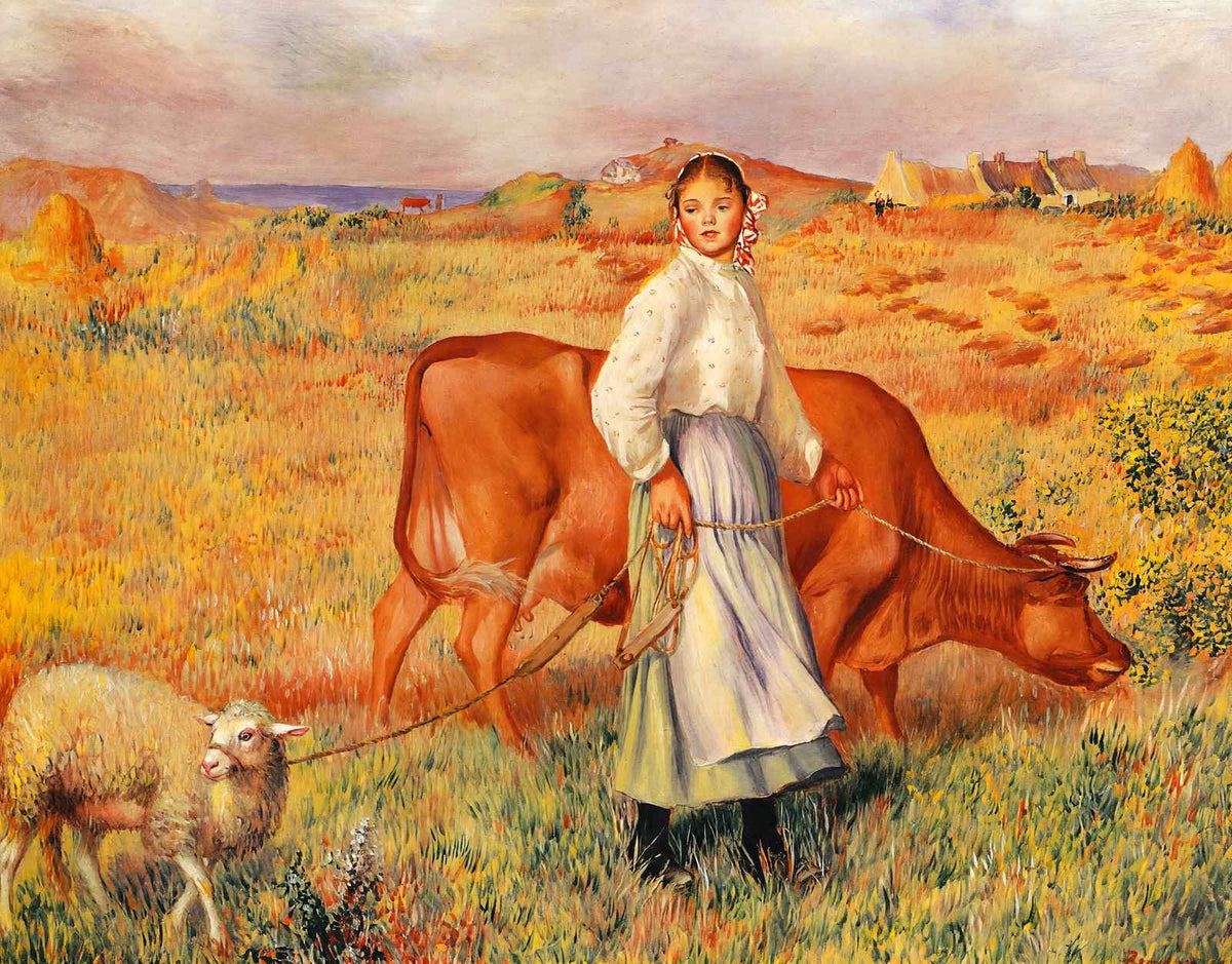 Shepherdess Fine Art Print 1887 Painting by Pierre-Auguste Renoir (6 Sizes)
