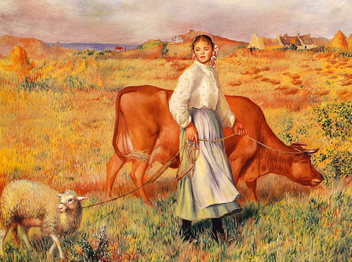 Shepherdess Fine Art Print 1887 Painting by Pierre-Auguste Renoir (6 Sizes)