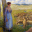 Shepherdess and Sheep 1887 Painting by Camille Pissarro Art Print (6 Sizes)