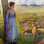 Shepherdess and Sheep 1887 Painting by Camille Pissarro Art Print (6 Sizes)