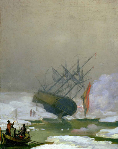 Ship in the Arctic Ocean painting print by Caspar David Friedrich (1798)