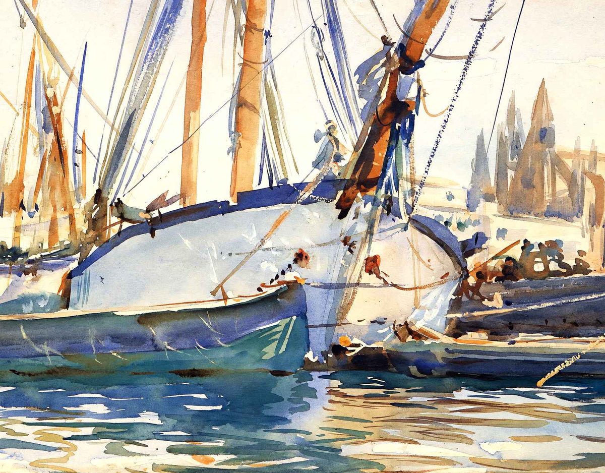 Shipping, Majorca 1908 Painting by John Singer Sargent Art Print (6 Sizes)