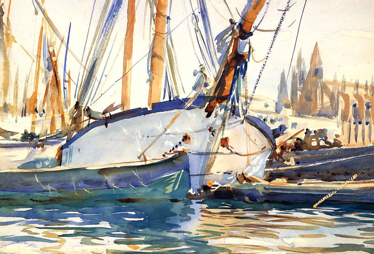 Shipping, Majorca 1908 Painting by John Singer Sargent Art Print (6 Sizes)