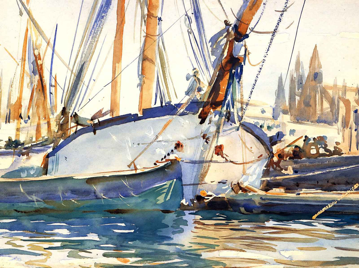 Shipping, Majorca 1908 Painting by John Singer Sargent Art Print (6 Sizes)