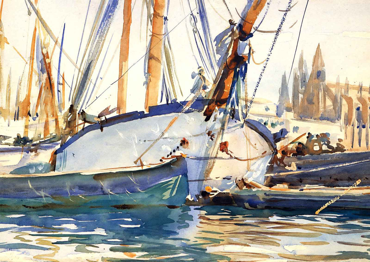 Shipping, Majorca 1908 Painting by John Singer Sargent Art Print (6 Sizes)