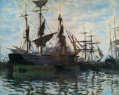 Ships in Harbor fine art print by Claude Monet (1873)