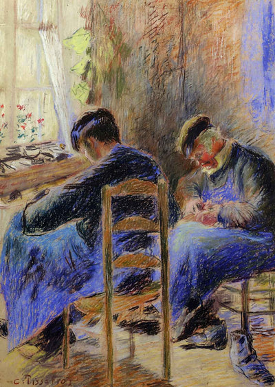 Shoemakers 1878 Painting by Camille Pissarro Art Print (6 Sizes) - Restored
