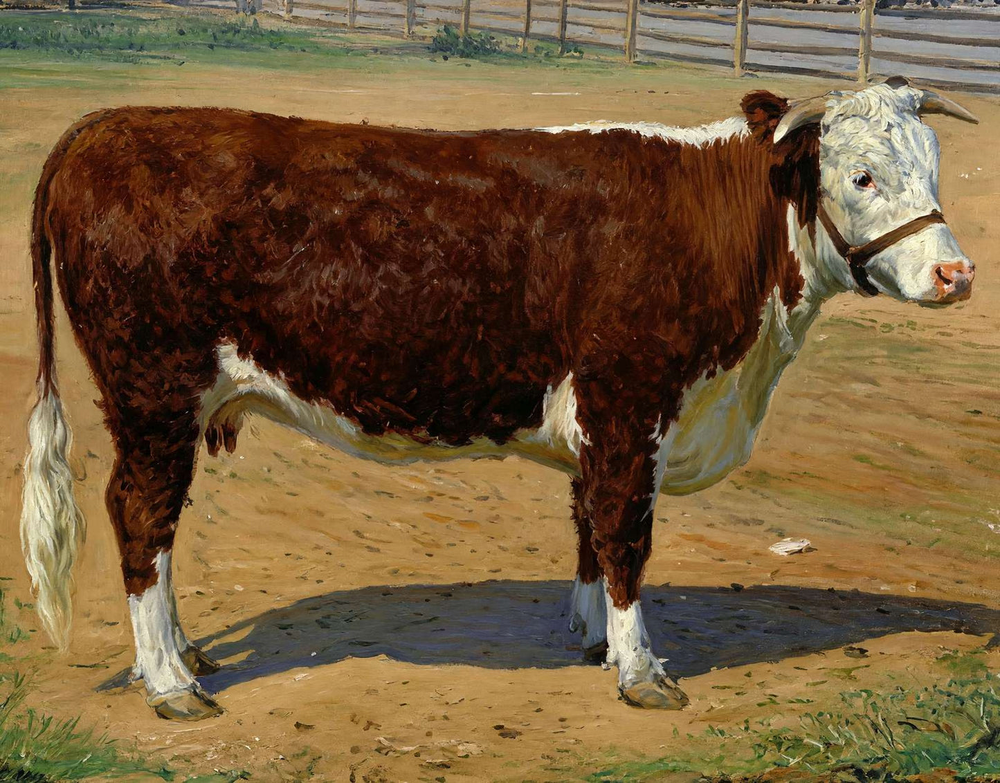Short Horn Texas Cow in 1906 Art Print (7 Sizes) - Enhanced