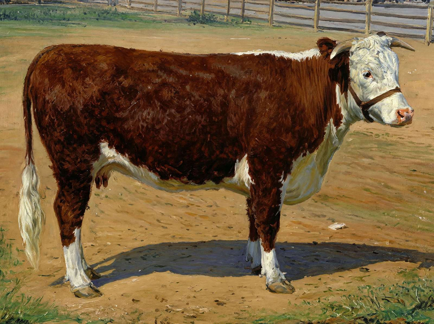 Short Horn Texas Cow in 1906 Art Print (7 Sizes) - Enhanced