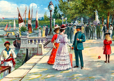 Shore Promenade Jamestown Exposition in 1907 Vintage Print (7 Sizes)