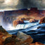 Shoshone Falls, Snake River, Idaho Art Print Painting by Thomas Moran (6 Sizes)