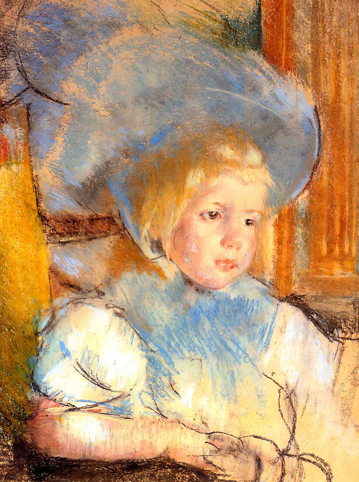 Simone in Plumed Hat Art Print 1903 Painting by Mary Cassatt (6 Sizes)