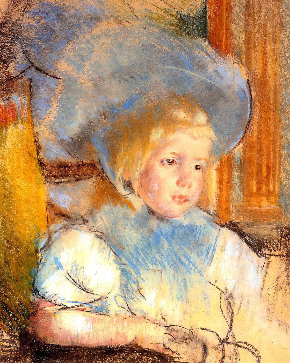 Simone in Plumed Hat art print by Mary Cassatt (1903)
