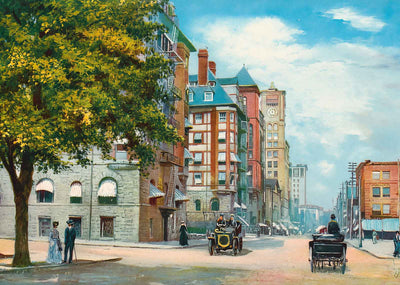 Sixth Street Portland in 1908 Vintage Print (7 Sizes) - Reproduction