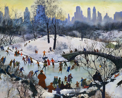 Skating in Central Park painting
