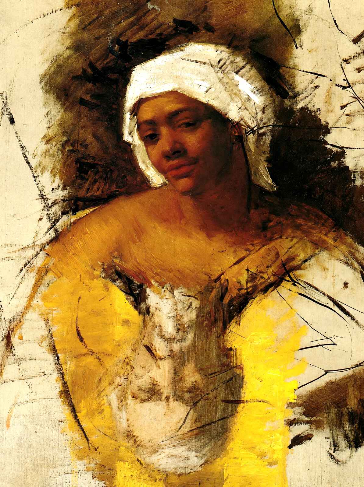 Sketch of Mrs. Currey Sketch of Mr. Cassatt Art Print 1871 by Cassatt (6 Sizes)