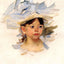 Sketch of Ellen My Cassatt in a Big Blue Hat 1905 by Cassatt Art Print (6 Sizes)