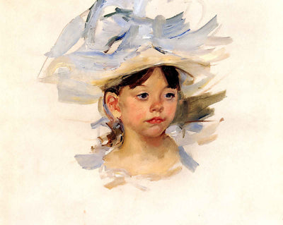 Sketch of Ellen My Cassatt in a Big Blue Hat art print by Mary Cassatt (1905)