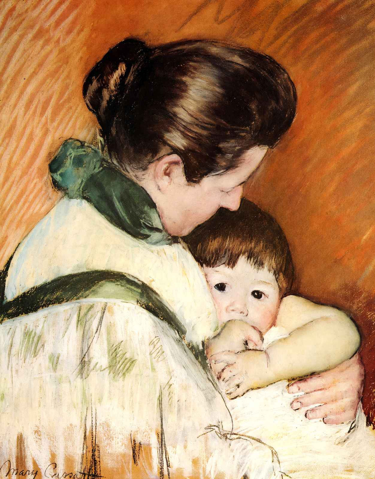 Sleepy Thomas Sucking His Thumb Art Print 1893 by Mary Cassatt (6 Sizes)