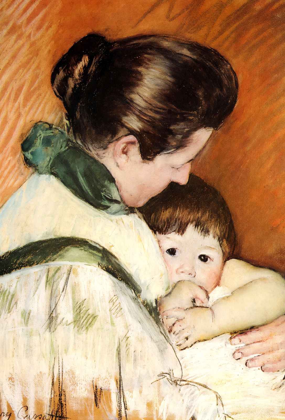 Sleepy Thomas Sucking His Thumb Art Print 1893 by Mary Cassatt (6 Sizes)