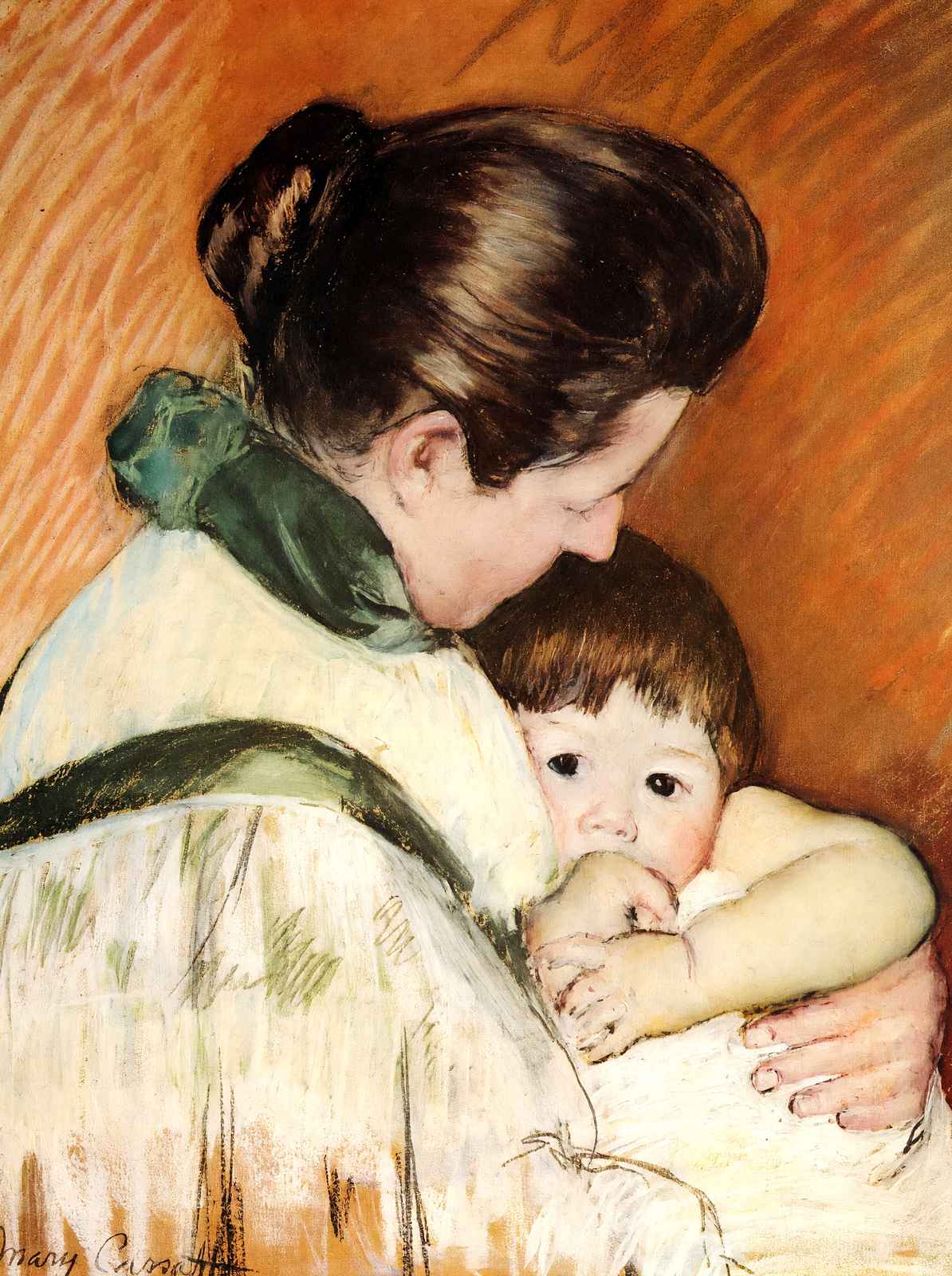Sleepy Thomas Sucking His Thumb Art Print 1893 by Mary Cassatt (6 Sizes)