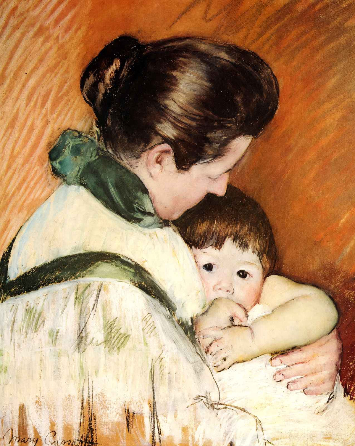 Sleepy Thomas Sucking His Thumb painting by Mary Cassatt (1893)
