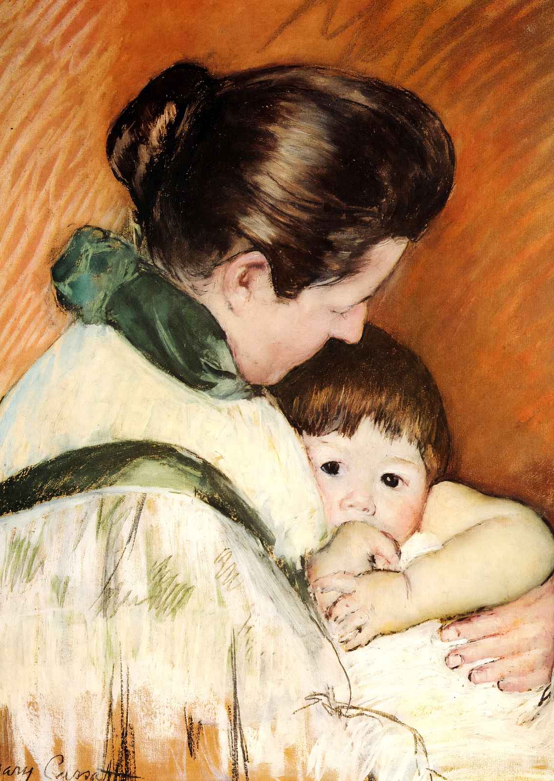 Sleepy Thomas Sucking His Thumb Art Print 1893 by Mary Cassatt (6 Sizes)