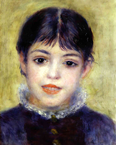 Smiling Young Girl Painting by Pierre-Auguste Renoir 8x10" Art Print - Restored