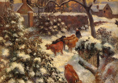 Snow Effect in Montfoucault 1882 by Camille Pissarro Art Print (6 Sizes)