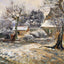 Snow at Montfoucault Art Print 1874 Painting by Camille Pissarro (6 Sizes)