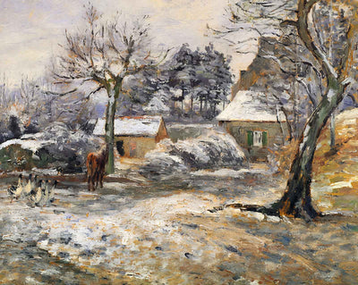 Snow at Montfoucault art print by Camille Pissarro (1874)