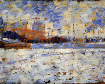 Snow Effect Winter in the Suburbs Painting by Georges Seurat 8x10" Art Print