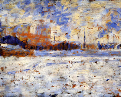 Snow Effect Winter in the Suburbs fine art print by Georges Seurat (1883)