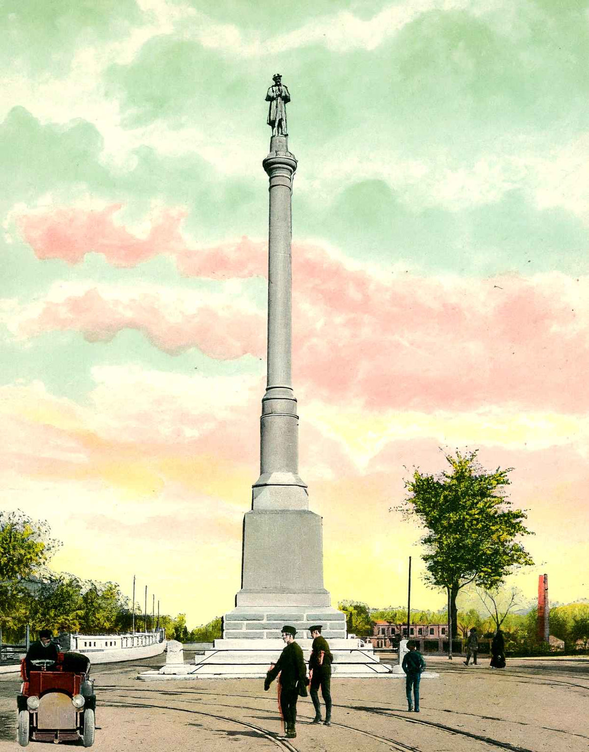 Soldiers Monument Dayton Ohio in 1906 Vintage Print (7 Sizes) - Premium Print