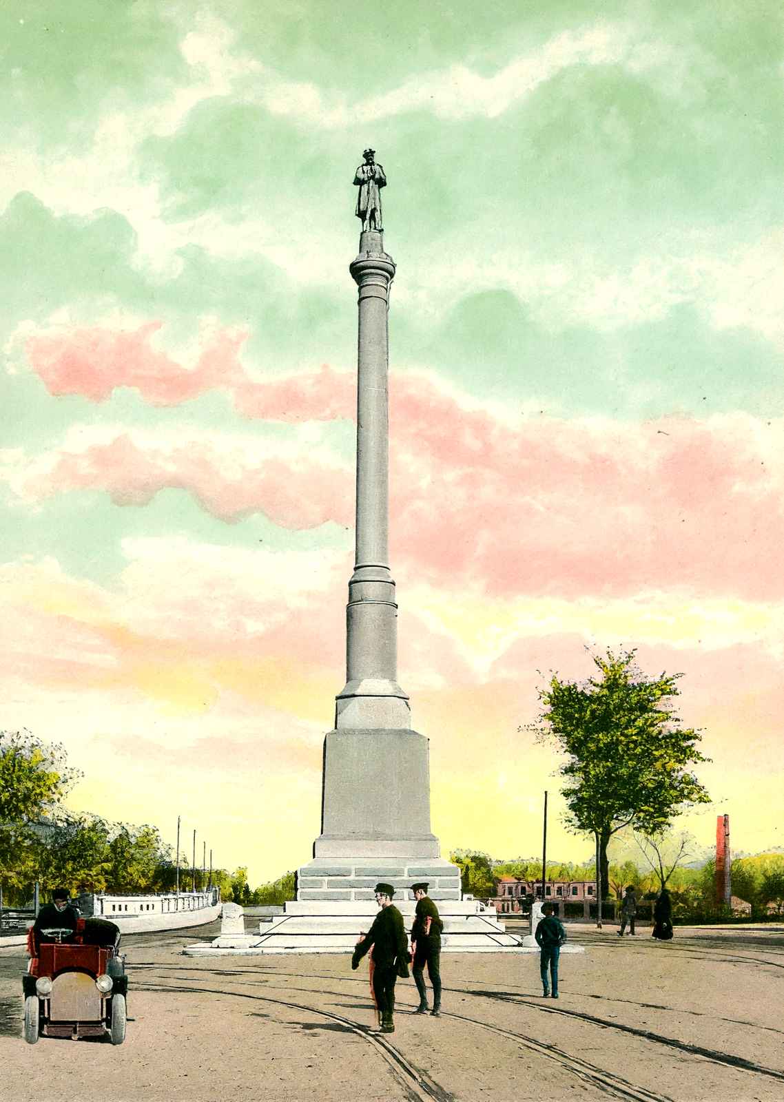 Soldiers Monument Dayton Ohio in 1906 Vintage Print (7 Sizes) - Premium Print