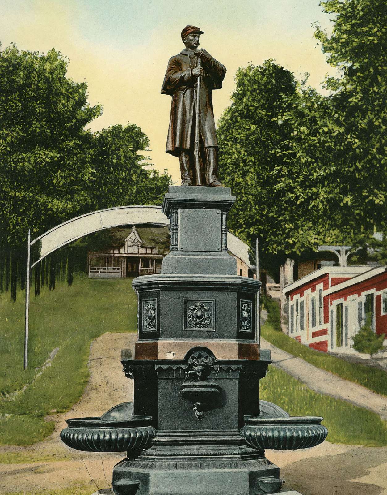 Soldiers Monument the Weirs NH in 1908 Vintage Print (7 Sizes) - Reproduction