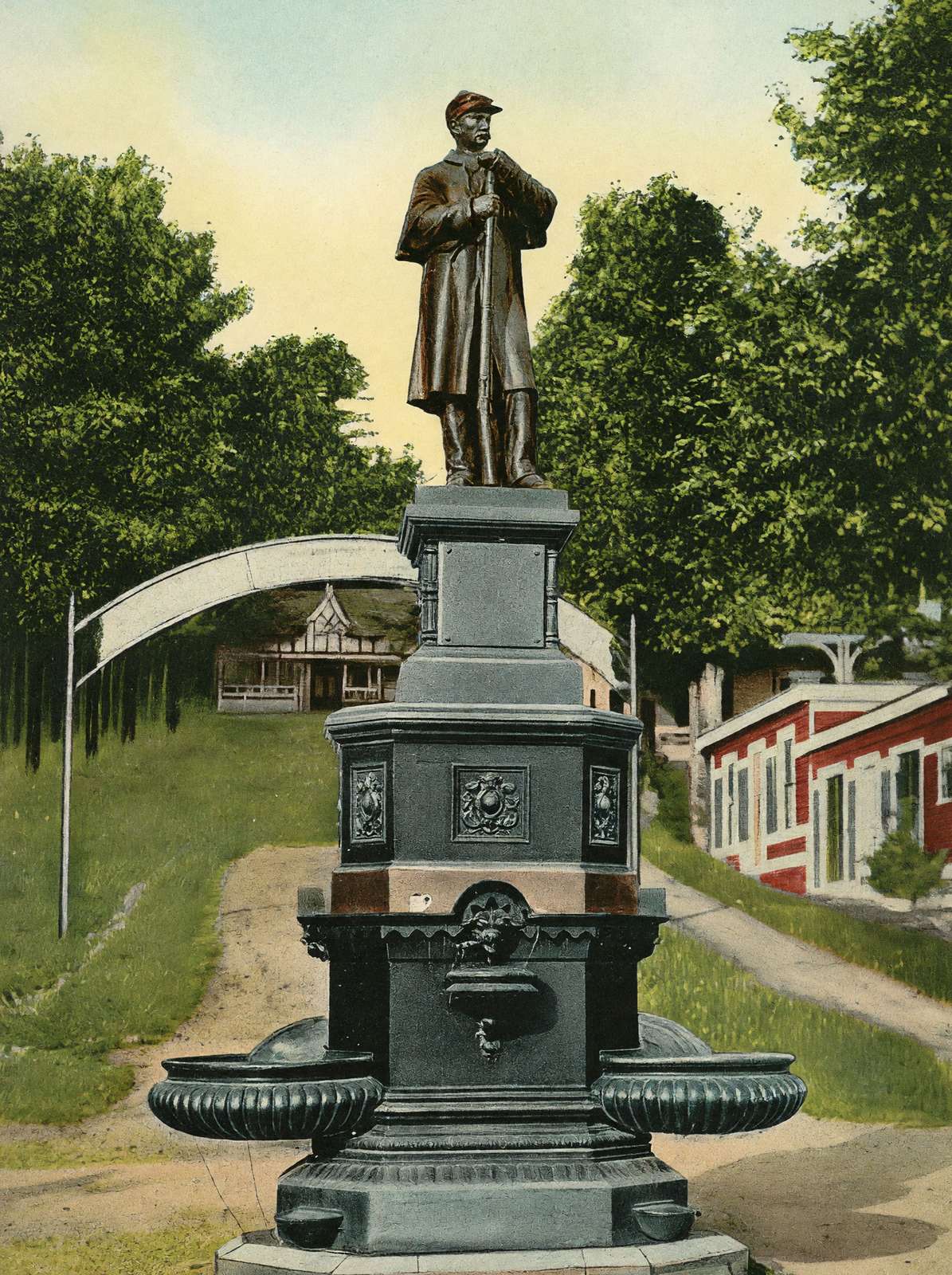 Soldiers Monument the Weirs NH in 1908 Vintage Print (7 Sizes) - Reproduction